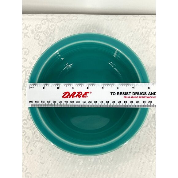 Homer Laughlin Fiesta Lead-Free Turquoise Serving Bowl 8" x 3" - Picture 5 of 6